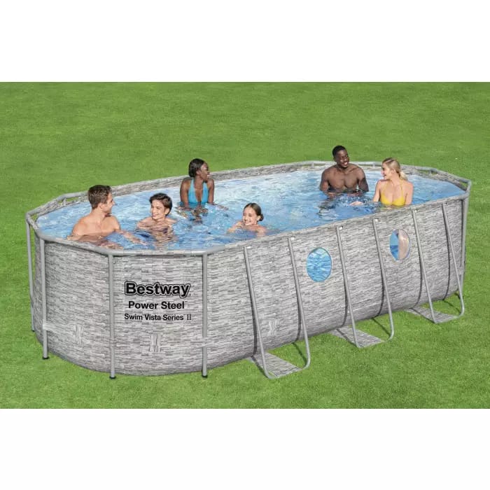 Каркасный бассейн Bestway 56716 BW, Power Steel 549х274х122см - 13430л, фильтр-насос, лестница, тент фото 3